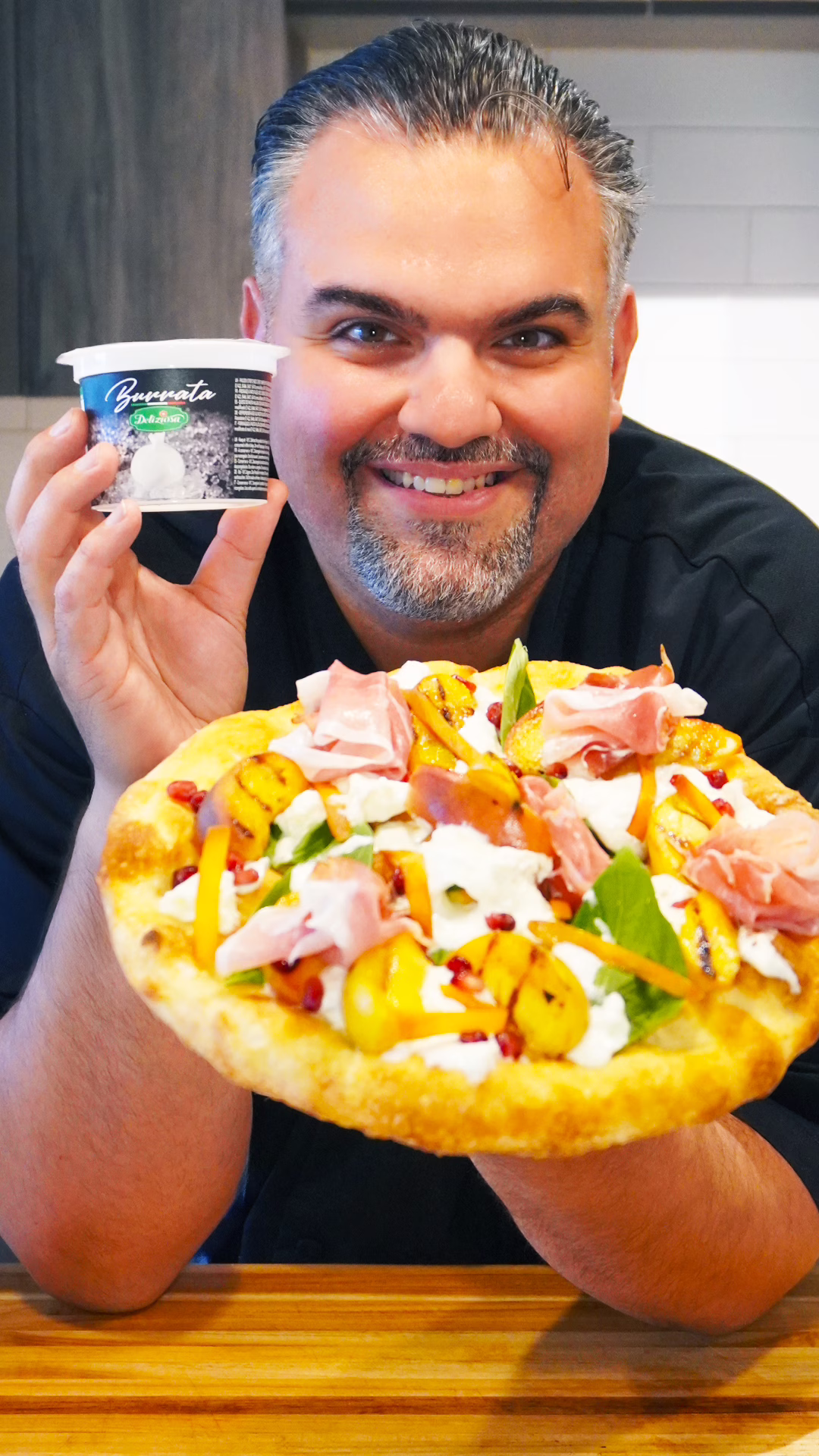 Dom with Peach Burrata Pizza Dom with Peach Burrata Pizza