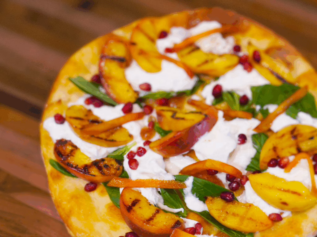 Peach Burrata Pizza