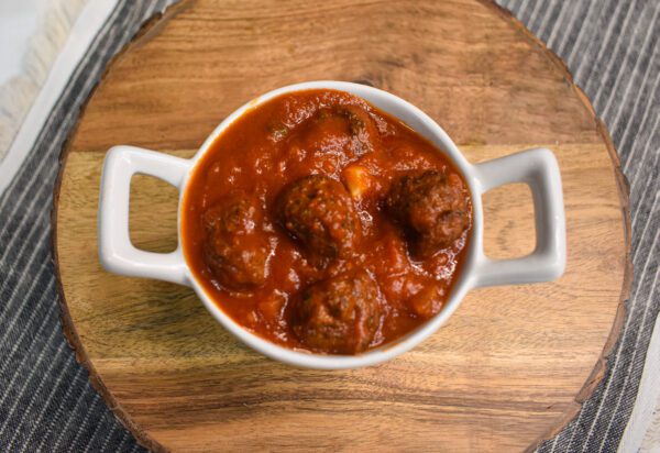 Meatballs in a bowl with sauce