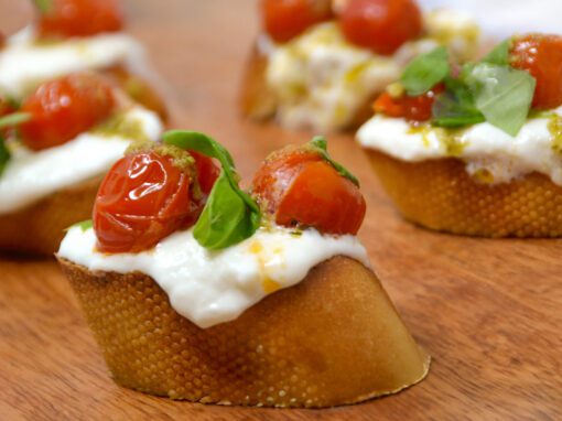 Stracciatella and Tomato Crostini Stracciatella and Tomato Crostini